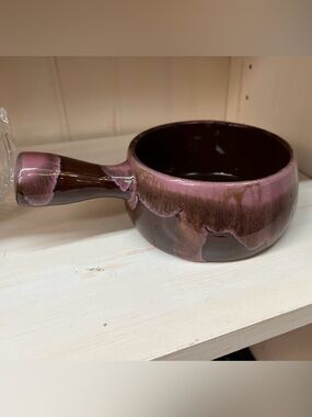 Purple Pink Glazed French Soup Bowl Japan